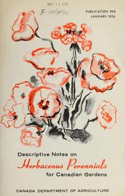 Cover of: Descriptive notes on herbaceous perennials for Canadian gardens