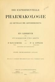 Cover of: Die experimentelle pharmakologie als grundlage der arzneibehandlung: ein lehrbuch für studierende und arzte