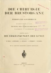 Cover of: Die Chirurgie der brustorgane: Die Erkrankungen der lunge