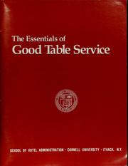 Cover of: Essentials of Good Table Service