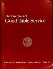 Cover of: Essentials of Good Table Service by Cornell University