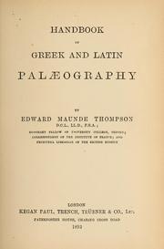 Cover of: Handbook of Greek and Latin palaeography by Sir Edward Maunde Thompson