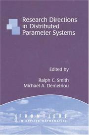 Cover of: Research Directions in Distributed Parameter Systems (Frontiers in Applied Mathematics)