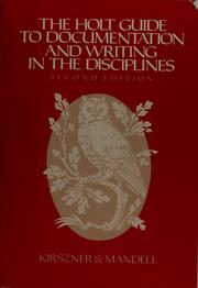 Cover of: The Holt guide to documentation and writing in the disciplines