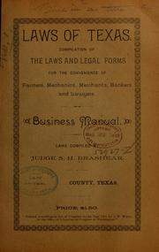 Laws of Texas by Samuel H. Brashear