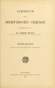 Cover of: Lehrbuch der orthopädischen chirurgie