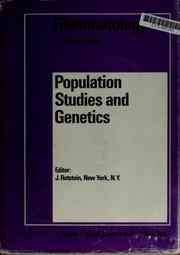 Cover of: Population studies and genetics. by Barbara M. Ansell
