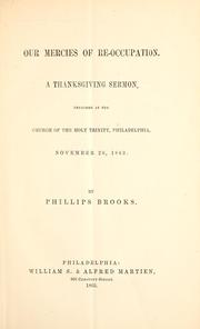 Cover of: Our mercies of re-occupation. by Phillips Brooks