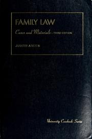 Cover of: Cases and materials on family law by Judith C. Areen