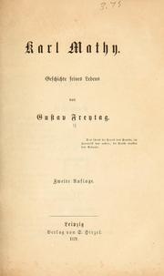 Cover of: Karl Mathy: Geschichte seines Lebens.