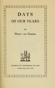 Cover of: Days of our years | Pierre Van Paassen
