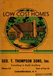 Cover of: Low cost homes by Geo. T. Thompson Sons, Inc