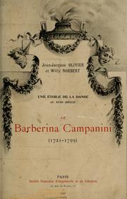 Cover of: Une étoile de la danse au XVIIIe siècle: la Barberina Campanini (1721-1799)