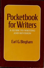 Cover of: Pocketbook for writers | Earl G. Bingham