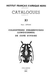 Coléoptères cérambycides (longicornes) de Côte d'ivoire by Pierre Lepesme