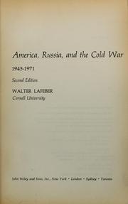 Cover of: America, Russia, and the Cold War: 1945-1971.