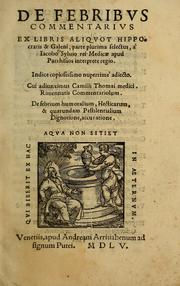Cover of: De febribus commentarius by Jacques Dubois