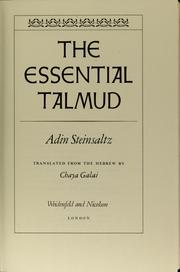 Cover of: The essential Talmud by Adin Steinsaltz