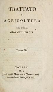 Cover of: Trattato di agricoltura