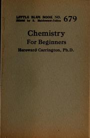 Cover of: Chemistry for beginners