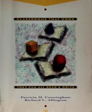 Cover of: Classrooms that work by Patricia Marr Cunningham