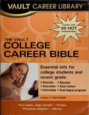 Cover of: The Vault college career bible