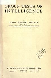 Cover of: P.P.N.Mehrotra Group tests of intelligence. by Ballard, Philip Boswood