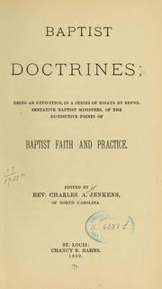 Cover of: Baptist doctrines by Charles Augustus Jenkens