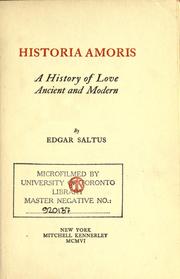 Cover of: Historia amoris by Edgar Saltus, Edgar Saltus