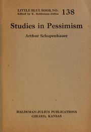 Cover of: Studies in pessimism