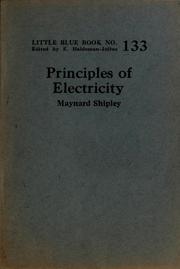 Cover of: Principles of electricity