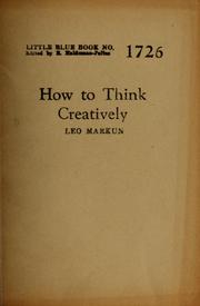 Cover of: How to think creatively