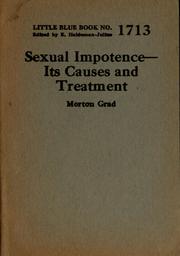 Cover of: Sexual impotence | Morton Grad