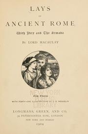 Cover of: Lays of ancient Rome by Thomas Babington Macaulay