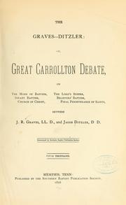 Cover of: The Graves-Ditzler: or, the great Carrollton debate