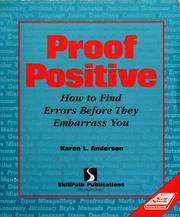 Cover of: Proof positive by Anderson, Karen L.