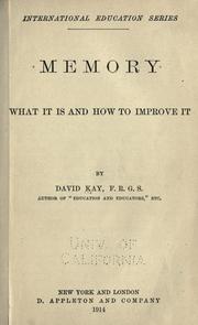 Cover of: Memory by David Kay, David Kay