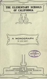 Cover of: Monographs on education in California.