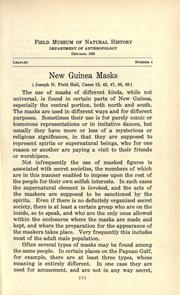 Cover of: New Guinea masks