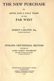 Cover of: The new purchase; or, Seven and a half years in the far West