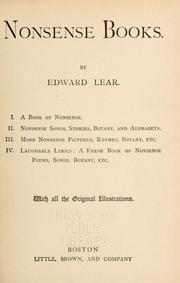 Cover of: Nonsense books by Edward Lear