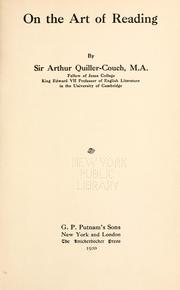 Cover of: On the art of reading by Arthur Quiller-Couch