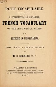 Cover of: Petit vocabulaire | H. E. Schmidt