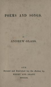 Cover of: Poems and songs