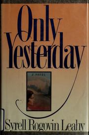 Cover of: Only yesterday