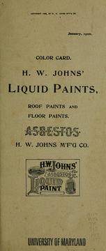 Cover of: Color card by H.W. Johns Manufacturing Co, H.W. Johns Manufacturing Co