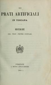 Cover of: Dei prati artificiali in Toscana: ricerche