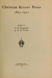 Cover of: Christian Keyser Preus, 1852-1921