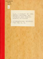 Cover of: Biographical sources for the United States.