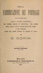 Cover of: Della fabbricazione dei formaggi by G. Gorini